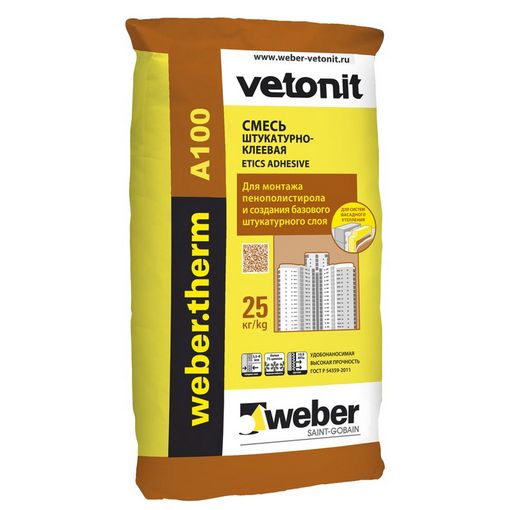 Клей для пенополистирола Weber-Vetonit Therm A100