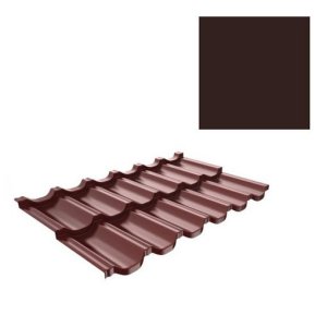 Металлочерепица Ruukki Finnera Purex 0.5 Шоколадно-коричневая RR 887